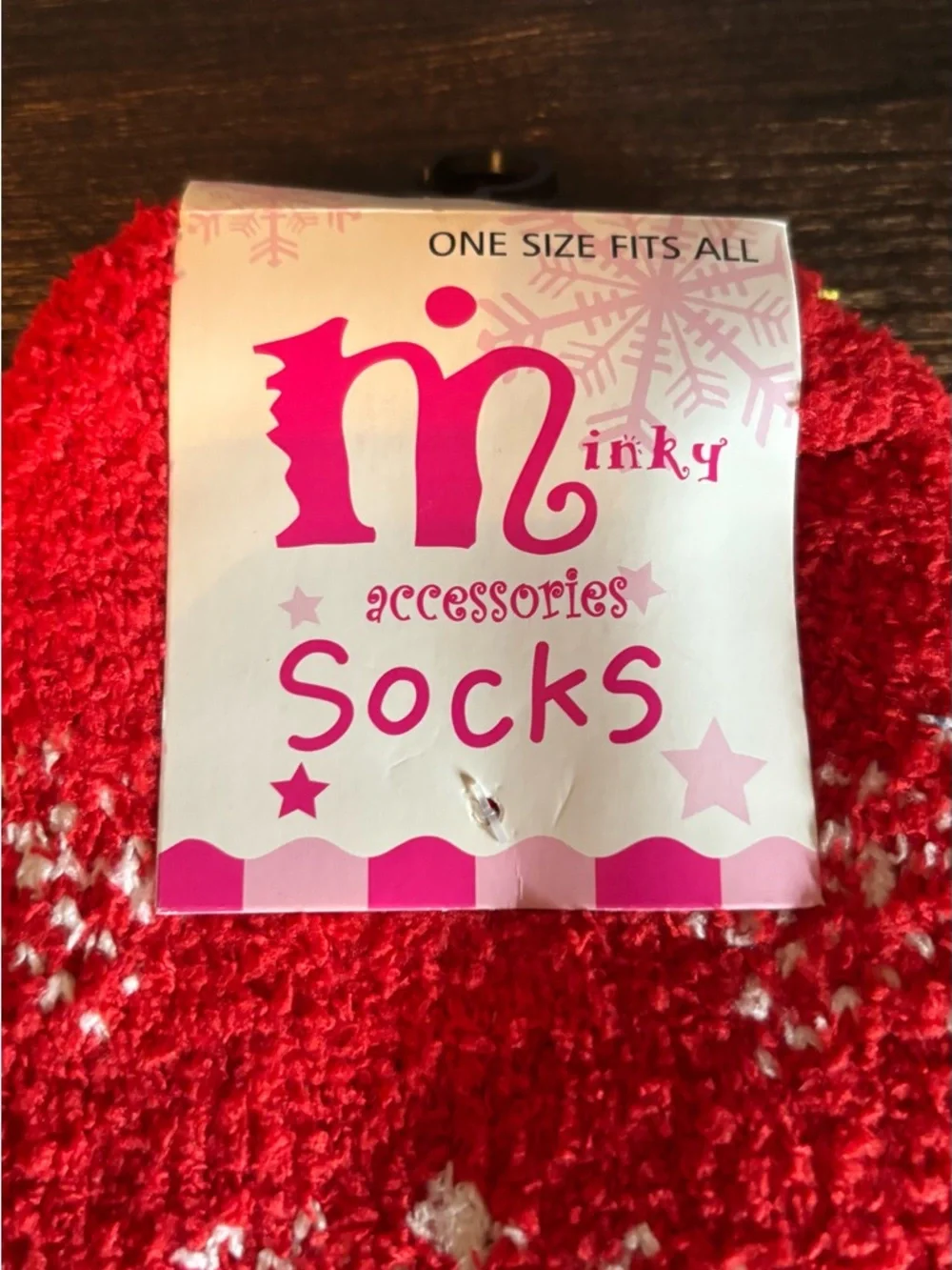 Womens Red Polar Bear‎ Snowflake Fuzzy Socks SO-919 One Size